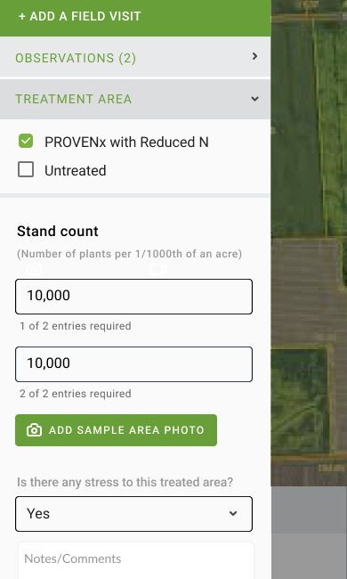 InField 5.1 Add Treatment Form